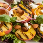 Refreshing Grilled Peach and Apricot Salad with Feta and Almonds