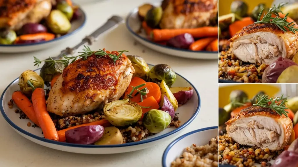 Oven-Baked Chicken Breast with Roasted Vegetables and Quinoa