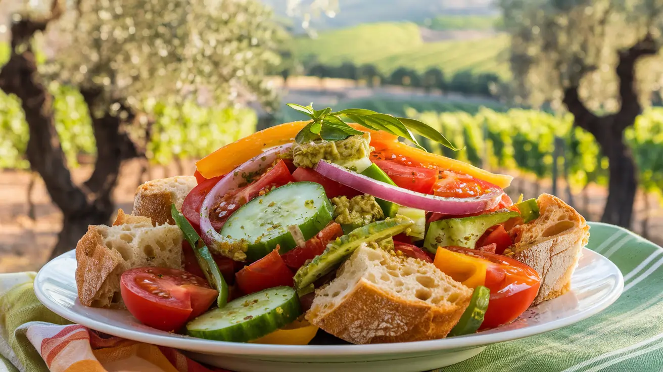 Panzanella Salad with Pesto Vinaigrette