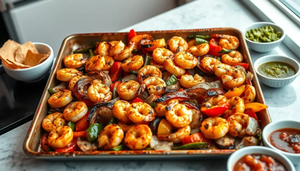 Sheet Pan Shrimp Fajitas