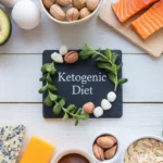 keto-friendly foods on a wooden table