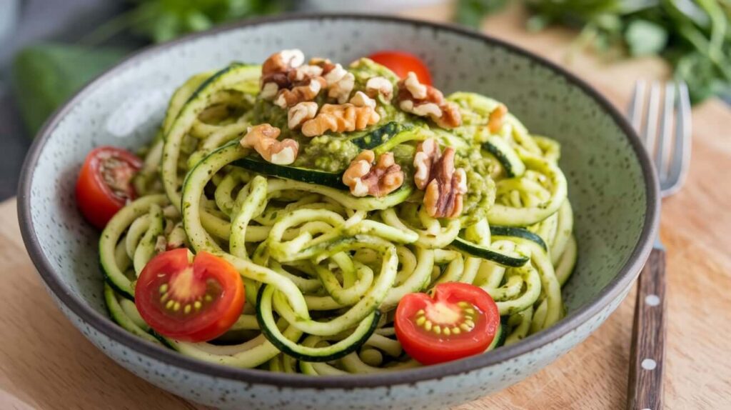 Keto Zucchini Noodles with Pesto