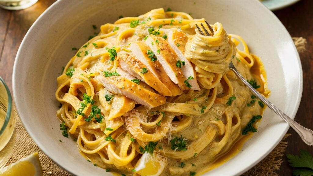 Creamy Chicken Scampi Pasta Recipe